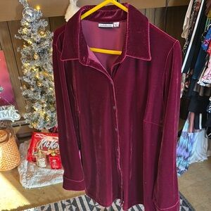 Croft & Barrow Burgundy Velvet Shirt